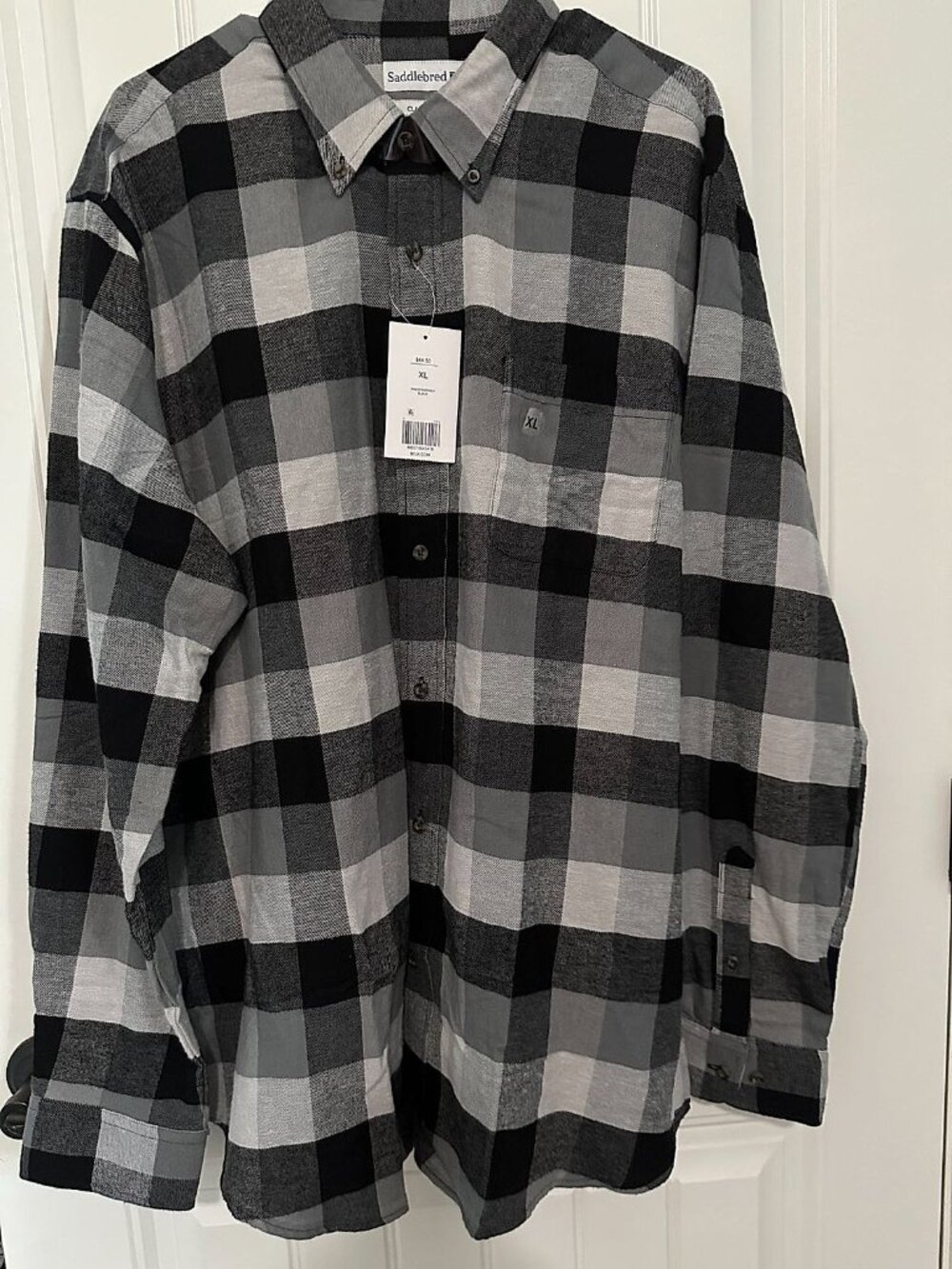 Saddlebred Men's Classic Fit Flannel Button-Down Shirt, Plaid, NWT